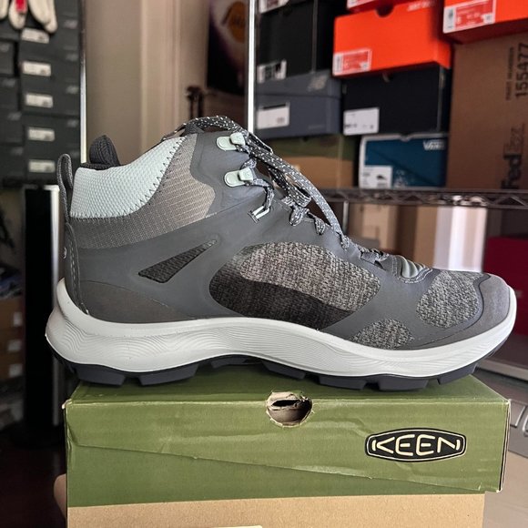 KEEN Terradora Mid Flex Waterproof Hiking Trail Boots Women's Magnet/Cloud Blue - Picture 3 of 16